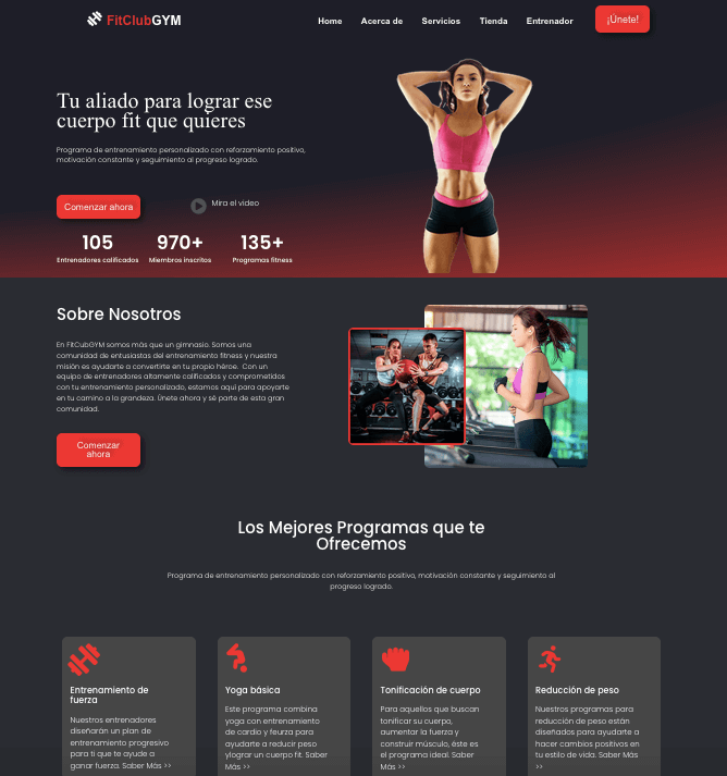 Sitio web Gimnasio ejemplo Mariana Aranda
