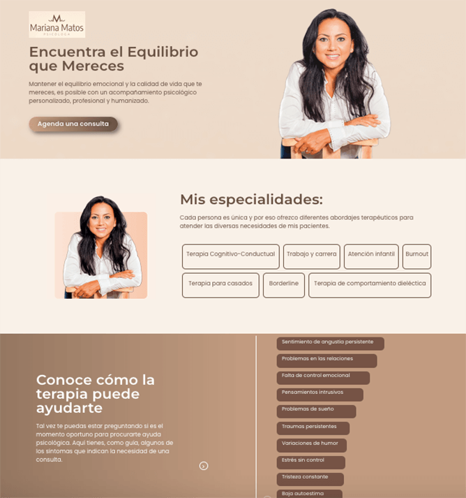 Sitio web Psicoterapeuta ejemplo